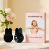 Almohadillas Adhesivas de Silicona Invisible con Forma de Oreja de Conejo, sin Tirantes, Cubrepezones Bunny, Almohadillas Push-Up para Realzar el Busto