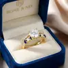 Suministro Transfronterizo de Joyería para Mujer Anillo de Plata de Ley S925 Moissanita Anillo de Compromiso de Lujo Directo del Fabricante