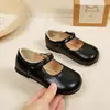 Novedades de Primavera y Otoño Zapatos Negros de Cuero Versátiles para Bebé Zapatos Suaves para Caminar Bebé Zapatos de Princesa para Niñas Zapatos Simples para Niños