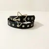 Hebilla metálica de estrella de cinco puntas retro, cinturón fino para mujer, estilo punk Y2K, cuero PU negro con adornos de remaches, cinturón versátil para pantalones