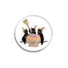 Broche de Calabaza de Halloween Gato Negro Insignia de Metal Accesorios para Ropa Pin de Solapa Patrón Geométrico Redondo Venta al por Mayor de Fábrica