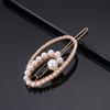 Celebridad de Internet Accesorios para el Cabello Perla Estilo Coreano Más Vendido Pinza para el Cabello con Strass de Corazón Pinza de Una Palabra Pinza de Rana de Aleación Pinza Creativa para el Borde del Flequillo