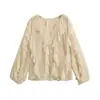 Moda feminina europeia e americana transfronteiriça AliExpress mais vendido estilo europeu e americano nova roupa feminina camisa clássica versátil com decoração em camadas