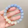 Pulsera Imitación Jade Blanco Raíz de Bodhi Degradado para Mujer Juego de Dedos Suave Cuentas de Bodhi de Mano Verde Yin Cuero Placa Juego Pulsera