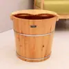 Balde para Banho de Pés de 40cm de Altura, Balde de Banho de Pés de Madeira, Balde de Banho de Pés de Madeira Maciça, Balde de Banho de Pés Doméstico com Tampa e Aprofundamento