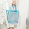 Nova Bolsa de Mão de Rede da Moda ins Pequena Fresca Transparente Portátil para Piscina Armazenamento ao Ar Livre