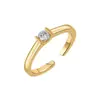 Anillo Abierto de Plata de Ley S925 con Diamante Único, Personalizado, Simple y Versátil, Estilo Ins, Gama Alta, Más Vendido Popular Transfronterizo Europeo y Americano