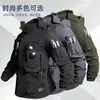 Nueva chaqueta táctica de montañismo impermeable, cálida, de corte holgado, multibolsillos, forrada de polar para otoño e invierno, conjunto transfronterizo