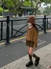Camisa de manga larga de color liso para niña, suéter para bebé, cárdigan de lana estilo coreano, combina con todo, otoño e invierno