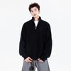 Suéter de Punto Holgado Estilo Americano Retro con Cuello Alto y Media Cremallera para Hombre en Otoño