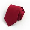 8 cm Mão Gravata Gravata Vestido de Negócios Masculino Preto Puro Acessórios de Trabalho Profissional Noivo de Casamento Listras Vermelhas de Vinho
