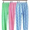 Pantalones de Otoño para Mujeres de Mediana Edad y Mayores, Pantalones de Algodón y Lana Estampados de Cintura Alta, Pantalones Base Sueltos de Poliéster para Mayores, Pantalones Florales de Otoño para Mujer