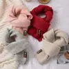Bufanda de Punto para Otoño e Invierno con Lana, Bufanda Cálida y Engrosada, Bufanda Versátil Estilo Coreano con Etiqueta de Cuero, Bufanda Linda para Niños