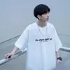 Camiseta de Manga Corta de Algodón Puro para Hombre, Nuevo Estilo Verano 2026, Marca Americana de Moda, Camiseta Holgada de Manga Larga de Peso Pesado para Niños