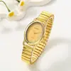 Reloj Casual para Mujer con Forma Ovalada, Nuevo Reloj de Cuarzo Transfronterizo con Correa Elástica, Modelo de Mujer a la Moda, Soporta Personalización de Logo