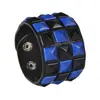 16 geniales pulseras de cuero para motociclista para hombre, pulseras de tres filas con remaches cuadrados de color oscuro para discoteca