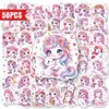 Compra directa transfronteriza de 50 lindas pegatinas de unicornio de dibujos animados para decoración creativa de cuadernos y fundas de teléfono