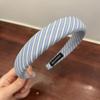 Corea del Sur delgada a rayas azul fresco elegante banda para el cabello de intestino grueso Moda simple diadema para presionar el cabello que combina con todo cuerda para el cabello accesorios para el cabello