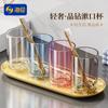 Taza para Enjuague Bucal Hayan Haiying Taza Transparente para Cepillo de Dientes para el Hogar Estilo Lujo Ligero Taza para Lavar en el Baño Taza Multifuncional para Cepillarse los Dientes