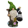 Ornamentos de Elfo Anão de Pá Transfronteiriços Artesanato de Resina Lanterna Timmer Gnomo Decorações Solares para Jardim