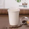 Taza de Café Desechable con Tapa, Taza para Té de Leche de Soya, Taza de Papel Kraft, Taza Comercial para Llevar, Taza de Papel para Bebidas Calientes