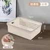 Cesta de armazenamento de mesa de imitação de rattan para uso doméstico, organizador de itens diversos para banheiro, cesta de plástico para lanches de cozinha e sala de estar