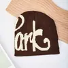 Gorros de punto para otoño e invierno, gorros de lana cálidos de nicho para mujer, gorros fríos personalizados para proteger los oídos, gorros con letras de marca de moda callejera para hombre en otoño e invierno