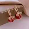 Plata S925 Arete de Hebilla Coreano de Lazo y Perla Diseño de Celebridad de Internet Moda Personalidad Anillo de Oreja Diamante Super Brillante Joyería para la Oreja