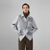 Camisa Gris de Imitación de Dos Piezas de Alta Gama para Mujer, Nuevo Estilo Primavera Temprana 2026, Camisa Casual Elegante y de Moda para el Trabajo