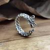 Anillo retro de plata tailandesa para hombre, anillo de cabeza de dragón, personalidad dominante, estilo chino, joyería de primera, dragón chino al por mayor