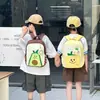 Nueva mochila linda de dibujos animados estilo fruta, elegante, para niños y estudiantes de primaria, mochila de jardín de infantes con esquema de colores dopamina estilo coreano