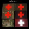 Tela reflectante IR bandera suiza insignia de identificación nocturna brazalete bandera de mochila parche de velcro insignia de moral