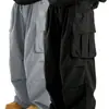 2026 Pantalones Casuales de Verano para Hombre Transfronterizos de Color Sólido con Múltiples Bolsillos Elegantes Sueltos de Pierna Recta Ropa de Trabajo Versátiles Pantalones Largos Venta al por Mayor