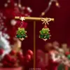 Pendientes de Navidad "Jingle Bells", Lindos Pendientes de Campana Roja, Pinzas para Cartílago de la Oreja, Pendientes y Pinzas para Orejas Atmosféricos