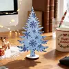 Decoração de mesa de árvore de Natal transfronteiriça artesanato em madeira mini árvore de Natal blocos de montar ornamentos de pé de madeira