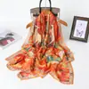 Pañuelo de Seda Grande Largo Estampado de Camello del Desierto Flor Cortada Primavera y Verano Chal de Viaje de Alta Gama Protección Solar Pañuelo para Mujer Pañuelo para la Cabeza