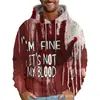 Esta No Es Mi Sangre Gráfico de Halloween Sudadera con Capucha para Hombre Impresa en 3D Sudaderas Populares de Hip Hop para Halloween de Manga Larga
