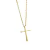 Collar de Acero Inoxidable con Cruz Estilo Europeo y Americano para Mujer, Versátil, Cadena de Suéter de Acero Inoxidable Estilo Simple, Accesorio Más Vendido, Collar Sencillo