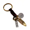 Joyería punk europea y americana aleación llavero de cuero genuino vintage tejido para hombre llavero de cuero de vaca joyería de Yiwu