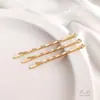 Grampo de Cabelo Color-Preserving de Ouro Real 14K Ondulado Curvo Duplo Anel Pendurado Grampo de Cabelo DIY Acessórios de Cabelo