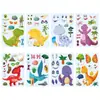 Pegatinas de Cara de Dinosaurio Cambiante de Dibujos Animados Pegatinas Impermeables para Jardín de Infancia Niños Niños Cumpleaños Papelería DIY Pegatinas Personalización