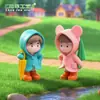 Micropaisaje Lindo Impermeable Paraguas Pareja Niños y Niñas Jardinería Decoraciones DIY Accesorios Coche Escritorio Pequeños Adornos