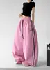 2026 Azul Rosa Dopamina Verão Solto Dança de Jazz Calça Cimitarra Feminina Hot Girl Caimento Emagrecimento Calça de Perna Larga