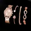 Popular Reloj Falso de Tres Ojos Geneva Moda Reloj con Banda de Acero Incrustado de Diamantes Set de Relojes de Cuarzo Geneva para Mujer