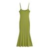 Vestido de Tirantes Ajustado a la Cintura de Color Sólido para Mujer 2023 Nueva Llegada Vestido Largo de Sirena Elástico a la Cadera Chica Picante