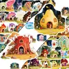 Compra directa transfronteriza: 56 adorables pegatinas animadas de acuarela de casas de animales tipo doodle para diarios infantiles y decoración de escritorio