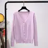 Suéter de stock a largo plazo para mujer, primavera y otoño, fino, cárdigan fino para mujer, abrigo, manga larga, suéter corto para mujer, exterior