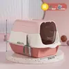 Caixa de areia para gatos extra grande, desinfetante e à prova de odores, vaso sanitário para gatos totalmente fechado, caixa de areia extra grande, anti-respingo, atacado