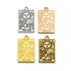 Al por mayor DIY aleación joyería accesorios cuadrado tarjeta de tarot colgante pulsera llavero colgante decorativo J502