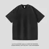 Camiseta de Manga Corta Desgastada Estilo Retro Americano 220g Verano Holgada Hombros Caídos Manga Corta Color Sólido Versátil Top de Moda
